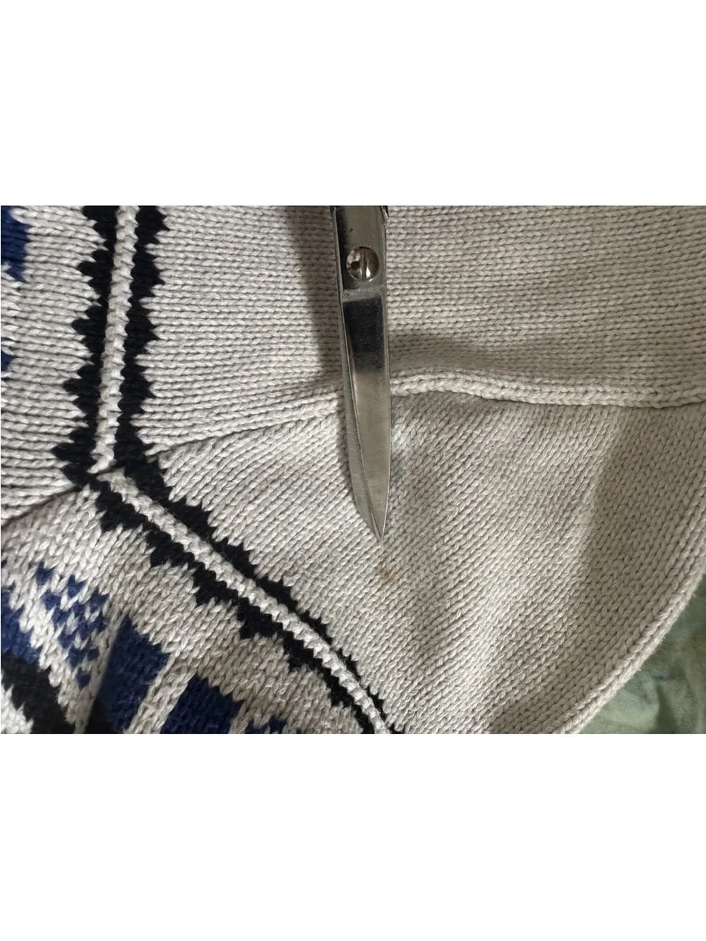 CHAPS Nordic Sweater Men’s S Ivory Fair Isle Mock Neck Cotton